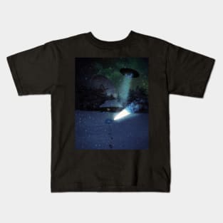 Alien Abduction At The Cabin Kids T-Shirt